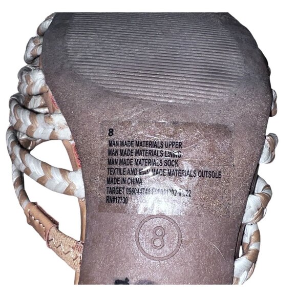 Universal Thread Espadrilla Slip On Sandals 2.75" Block Heel Sz 8 Womens Beige W - Picture 10 of 10